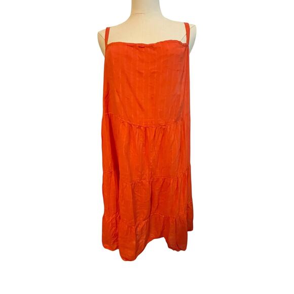 Old Navy Tiered Mini Dress Womens 2XL Spaghetti Strap Sundress Summer Casual - Picture 1 of 8